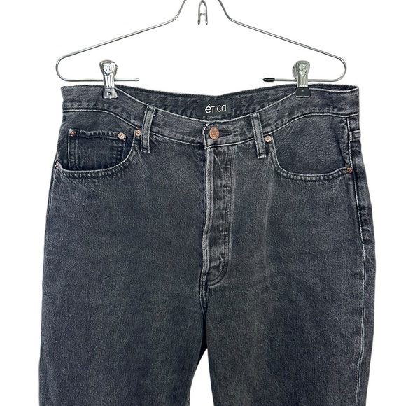 Etica Josie High Rise Crop Raw Hem Jeans 31 washed Black - Picture 4 of 9